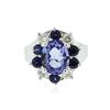 Image 1 : 14KT White Gold 2.52 ctw Tanzanite, Sapphire and Diamond Ring