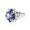 Image 2 : 14KT White Gold 2.52 ctw Tanzanite, Sapphire and Diamond Ring
