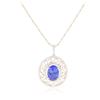 Image 2 : 14KT Two-Tone Gold 4.32 ctw Tanzanite and Diamond Pendant With Chain