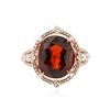 Image 1 : 14KT Rose Gold 15.97 ctw Pyrope Garnet and Diamond Ring