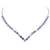 Image 1 : 14KT White Gold 10.56 ctw Tanzanite and Diamond Necklace