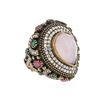 Image 2 : SILVER 25.25 ctw Multicolor Gemstone Ring
