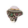 Image 3 : SILVER 25.25 ctw Multicolor Gemstone Ring