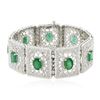 Image 1 : 14KT White Gold 12.42 ctw Emerald and Diamond Bracelet
