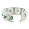 Image 3 : 14KT White Gold 12.42 ctw Emerald and Diamond Bracelet