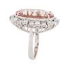 Image 3 : 14KT White Gold 14.80 ctw GIA Cert Morganite and Diamond Ring