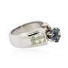 Image 2 : 14KT White Gold 1.92 ctw Tanzanite and Diamond Ring