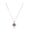 Image 1 : 14KT White Gold 2.45 ctw Sapphire and Diamond Pendant With Chain