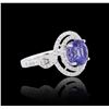 Image 2 : 18KT White Gold 3.83 ctw Tanzanite and Diamond Ring