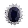 Image 1 : 14KT White Gold 11.25 ctw Sapphire and Diamond Ring