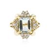 Image 1 : 14KT Yellow Gold 3.67 ctw Aquamarine and Diamond Ring