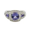 Image 1 : 18KT White Gold 2.56 ctw Tanzanite and Diamond Ring