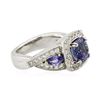 Image 2 : 18KT White Gold 2.56 ctw Tanzanite and Diamond Ring