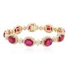 Image 1 : 14KT Yellow Gold 22.95 ctw Ruby and Diamond Bracelet