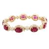 Image 2 : 14KT Yellow Gold 22.95 ctw Ruby and Diamond Bracelet