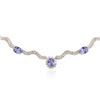 Image 2 : 14KT White Gold 18.33 ctw Tanzanite and Diamond Necklace