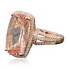 Image 2 : 14KT Rose Gold 6.45 ctw Morganite and Diamond Ring