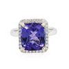 Image 1 : 14KT White Gold 6.80 ctw Tanzanite and Diamond Ring
