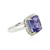 Image 2 : 14KT White Gold 6.80 ctw Tanzanite and Diamond Ring