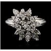 Image 1 : 14KT White Gold 0.95 ctw Diamond Ring