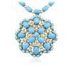 Image 2 : 14KT Yellow Gold 30.95 ctw Turquoise and Diamond Necklace