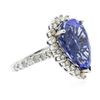 Image 2 : 14KT White Gold 9.90 ctw GIA Certified Tanzanite and Diamond Ring