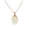 Image 1 : 14KT Rose Gold 12.92 ctw Opal and Diamond Pendant With Chain