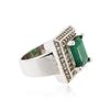 Image 2 : 14KT White Gold 3.02 ctw Emerald and Diamond Ring