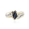 Image 1 : 14KT Two-Tone Gold 1.00 ctw Sapphire and Diamond Ring