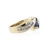 Image 2 : 14KT Two-Tone Gold 1.00 ctw Sapphire and Diamond Ring