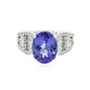 Image 1 : 14KT White Gold 4.17 ctw Tanzanite and Diamond Ring
