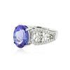Image 2 : 14KT White Gold 4.17 ctw Tanzanite and Diamond Ring