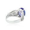 Image 3 : 14KT White Gold 4.17 ctw Tanzanite and Diamond Ring