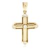 Image 1 : 14KT Yellow Gold 0.20 ctw Diamond Cross Pendant