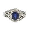 Image 1 : 14KT White Gold 1.51 ctw Sapphire and Diamond Ring