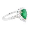 Image 2 : 14KT White Gold 1.30 ctw Emerald and Diamond Ring