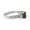 Image 2 : 14KT White Gold 0.76 ctw Tsavorite and Diamond Ring