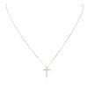 Image 1 : 14KT White Gold 0.29 ctw Diamond Cross Pendant With Chain