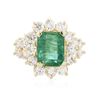Image 1 : 14KT Yellow Gold 3.01 ctw Emerald and Diamond Ring