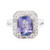 Image 1 : 14KT White Gold 3.57 ctw Tanzanite and Diamond Ring