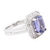 Image 2 : 14KT White Gold 3.57 ctw Tanzanite and Diamond Ring