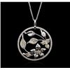 Image 2 : 14KT White Gold 1.10 ctw Diamond Pendant With Chain