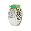 Image 3 : 14KT Two-Tone Gold 4.16 ctw Emerald and Diamond Ring