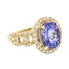 Image 2 : 14KT Yellow Gold 3.79 ctw Tanzanite and Diamond Ring