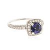 Image 2 : 18KT White Gold 1.34 ctw Tanzanite and Diamond Ring