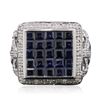 Image 1 : 14KT White Gold 3.37 ctw Sapphire and Diamond Ring