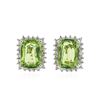 Image 1 : 14KT White Gold 11.02 ctw Peridot and Diamond Earrings