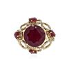 Image 1 : 14KT Yellow Gold 11.46 ctw Ruby and Diamond Ring