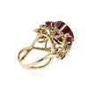 Image 3 : 14KT Yellow Gold 11.46 ctw Ruby and Diamond Ring