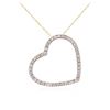 Image 2 : 10KT Yellow Gold 0.05 ctw Diamond Heart Pendant With Chain